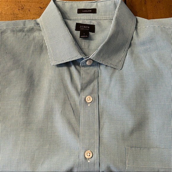 J. Crew Other - J Crew Ludlow 120s 2 ply blue checked button down shirt|size large